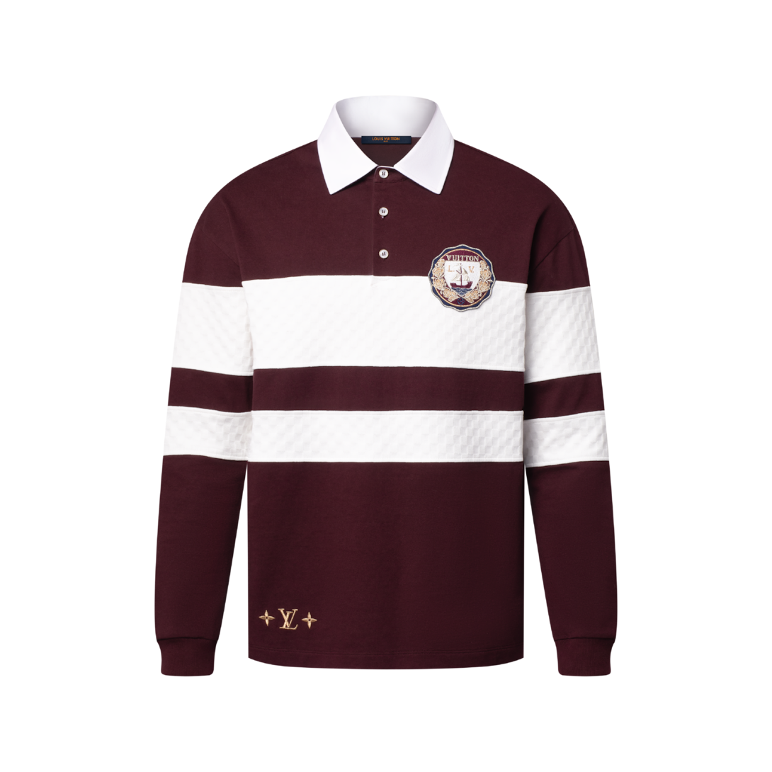 Damier Striped Long-Sleeved Polo Shirt - Ready-to-Wear | LOUIS VUITTON